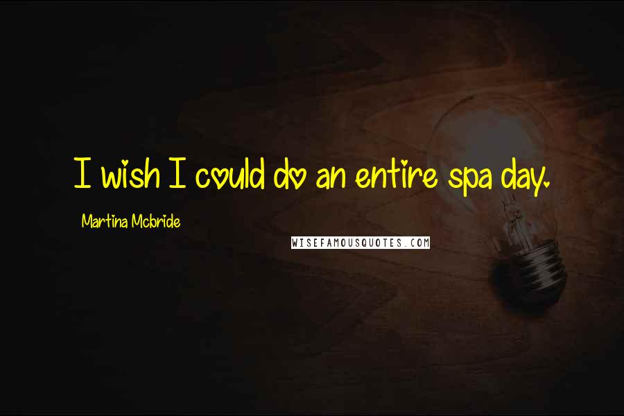 Martina Mcbride Quotes: I wish I could do an entire spa day.
