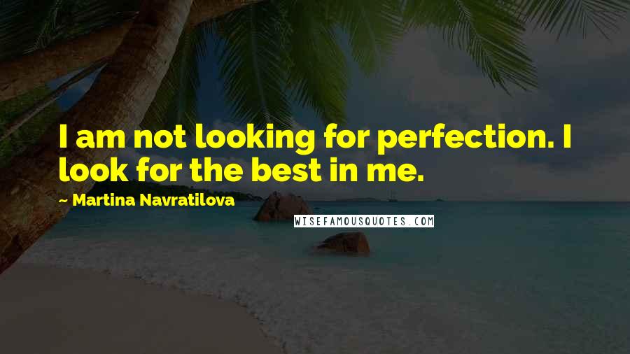 Martina Navratilova Quotes: I am not looking for perfection. I look for the best in me.