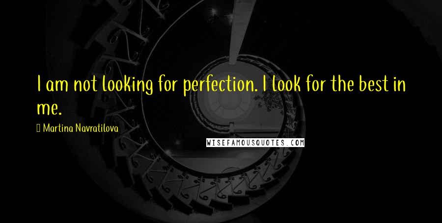 Martina Navratilova Quotes: I am not looking for perfection. I look for the best in me.