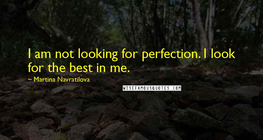 Martina Navratilova Quotes: I am not looking for perfection. I look for the best in me.