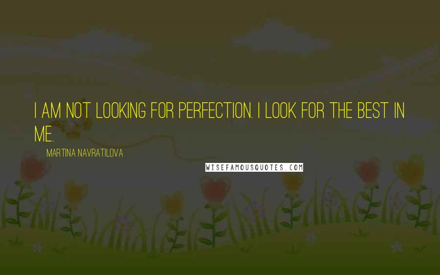 Martina Navratilova Quotes: I am not looking for perfection. I look for the best in me.