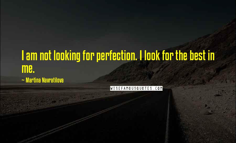 Martina Navratilova Quotes: I am not looking for perfection. I look for the best in me.