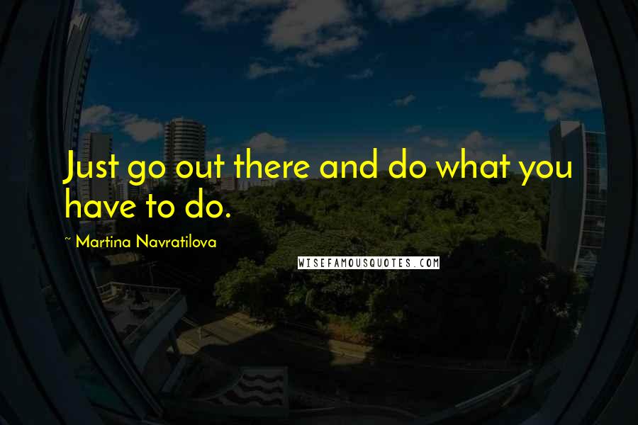 Martina Navratilova Quotes: Just go out there and do what you have to do.