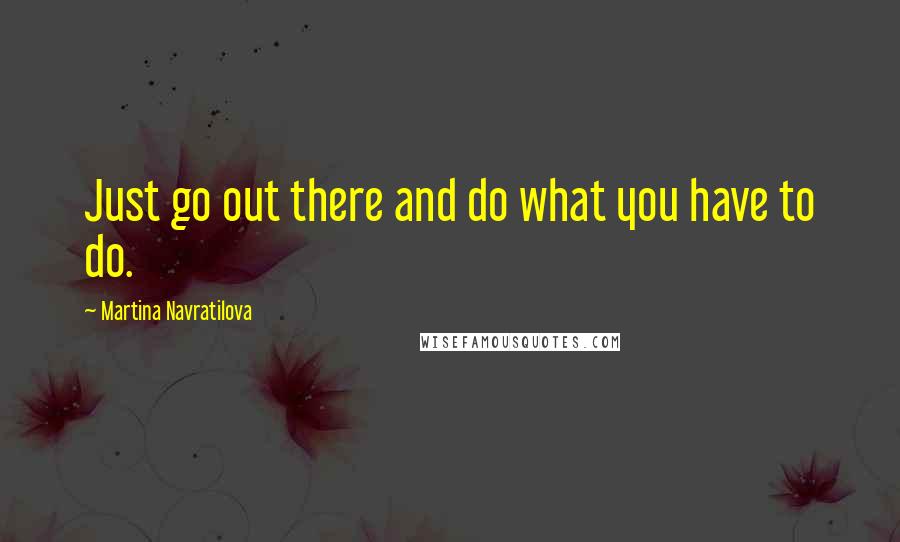 Martina Navratilova Quotes: Just go out there and do what you have to do.