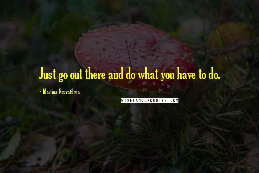 Martina Navratilova Quotes: Just go out there and do what you have to do.