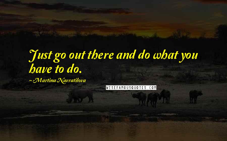 Martina Navratilova Quotes: Just go out there and do what you have to do.