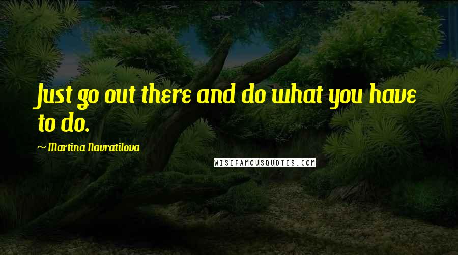 Martina Navratilova Quotes: Just go out there and do what you have to do.