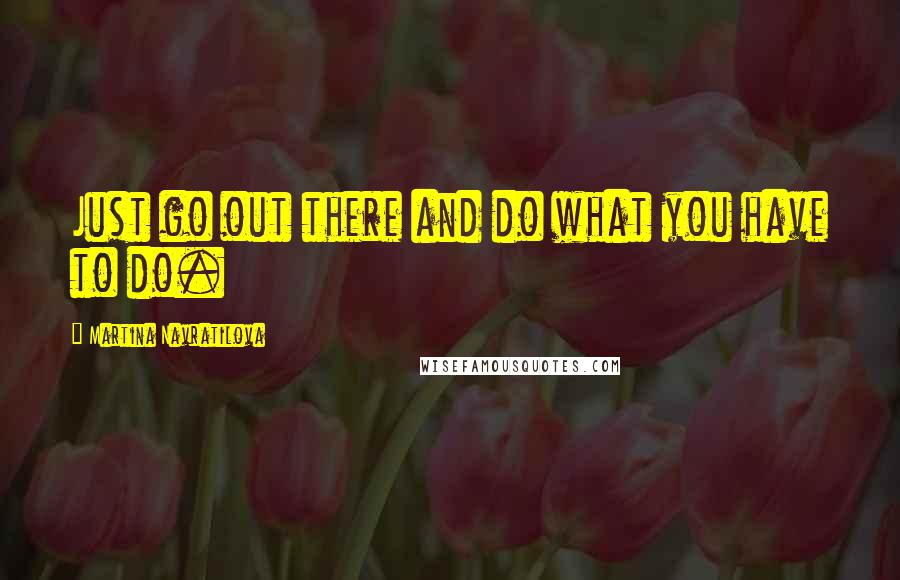 Martina Navratilova Quotes: Just go out there and do what you have to do.