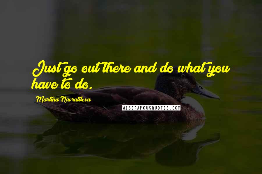 Martina Navratilova Quotes: Just go out there and do what you have to do.