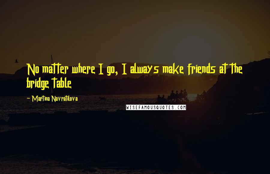 Martina Navratilova Quotes: No matter where I go, I always make friends at the bridge table