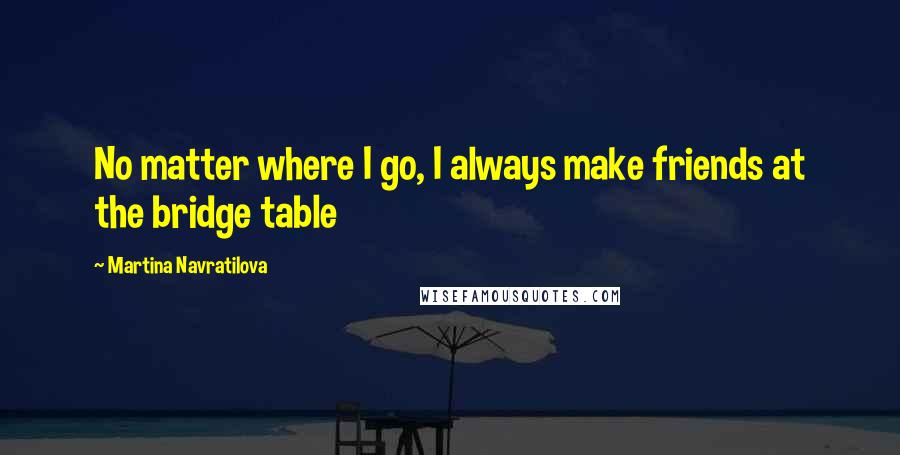 Martina Navratilova Quotes: No matter where I go, I always make friends at the bridge table