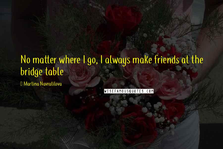 Martina Navratilova Quotes: No matter where I go, I always make friends at the bridge table