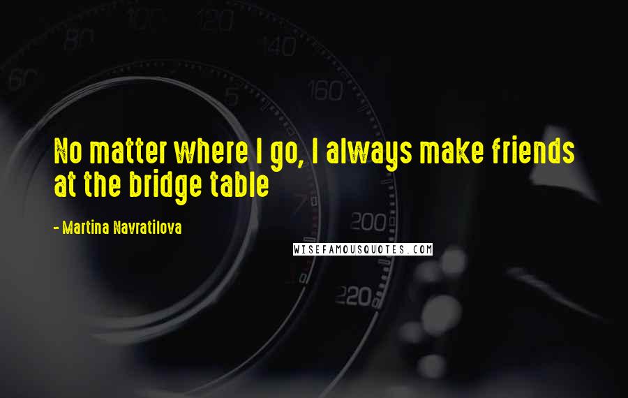 Martina Navratilova Quotes: No matter where I go, I always make friends at the bridge table