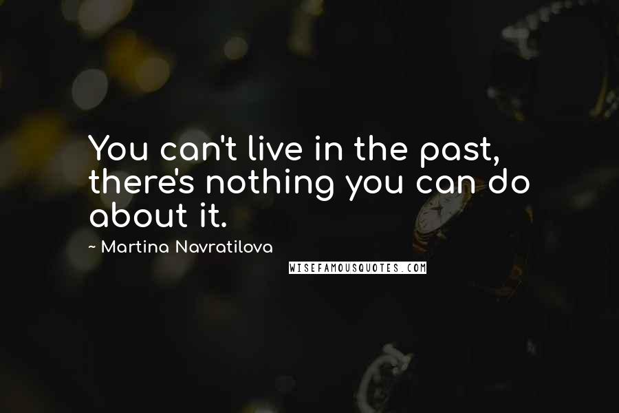 Martina Navratilova Quotes: You can't live in the past, there's nothing you can do about it.