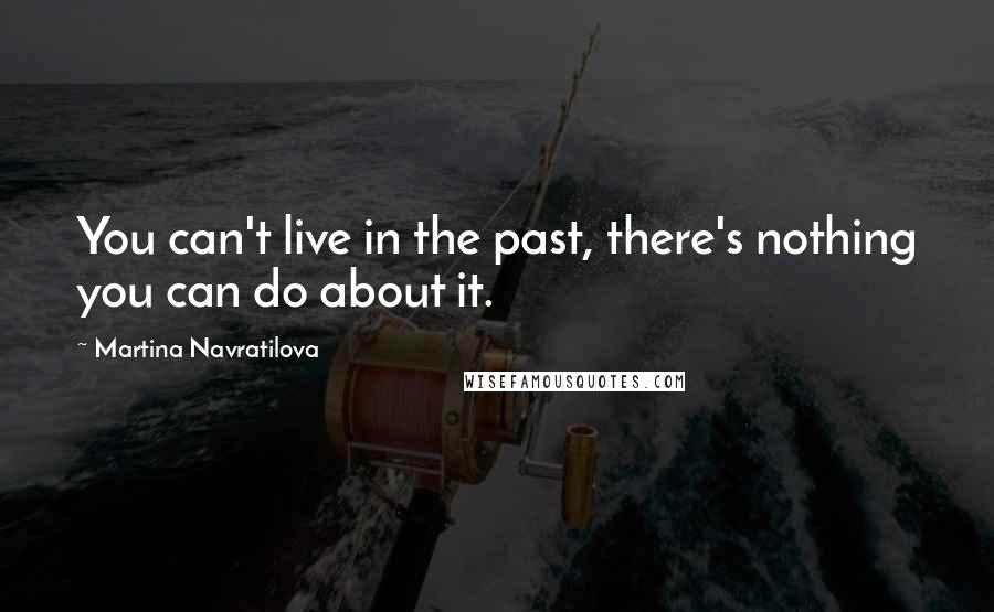 Martina Navratilova Quotes: You can't live in the past, there's nothing you can do about it.