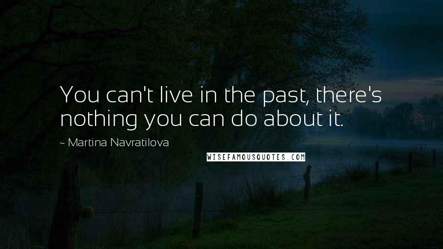 Martina Navratilova Quotes: You can't live in the past, there's nothing you can do about it.