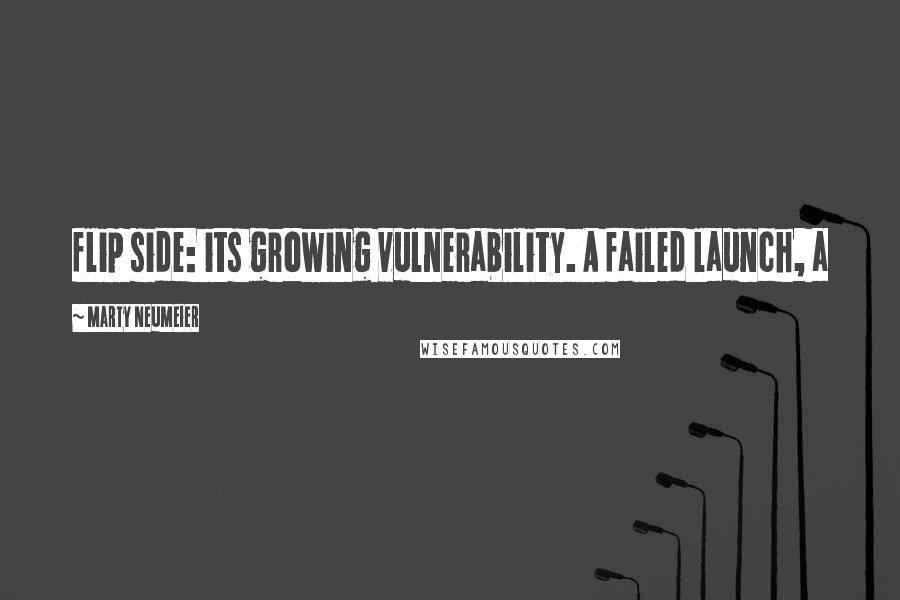 Marty Neumeier Quotes: flip side: its growing vulnerability. A failed launch, a