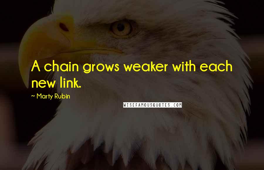 Marty Rubin Quotes: A chain grows weaker with each new link.