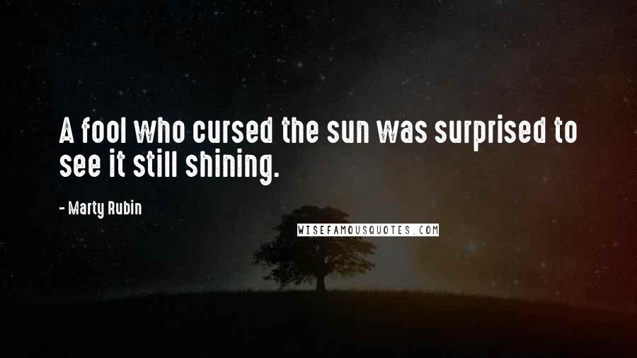 Marty Rubin Quotes: A fool who cursed the sun was surprised to see it still shining.