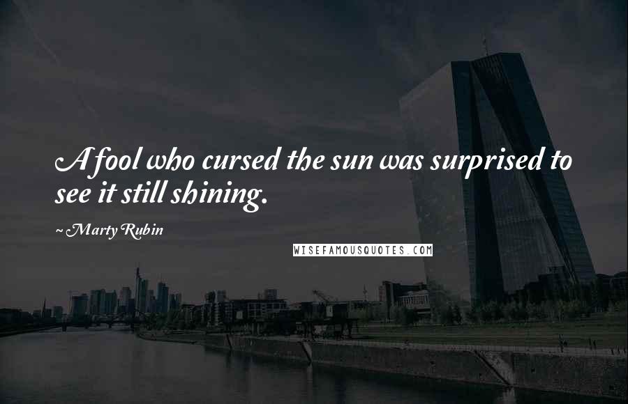 Marty Rubin Quotes: A fool who cursed the sun was surprised to see it still shining.