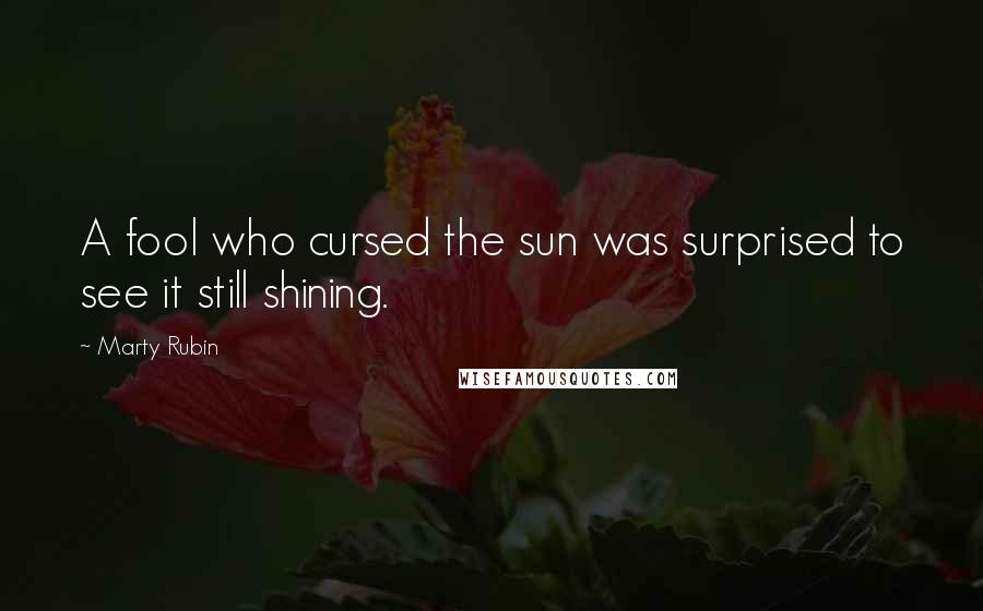 Marty Rubin Quotes: A fool who cursed the sun was surprised to see it still shining.