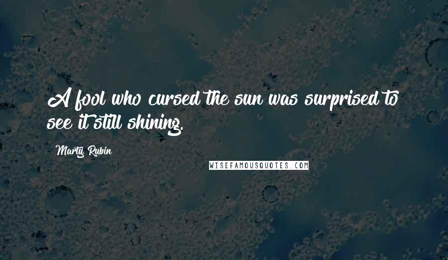 Marty Rubin Quotes: A fool who cursed the sun was surprised to see it still shining.