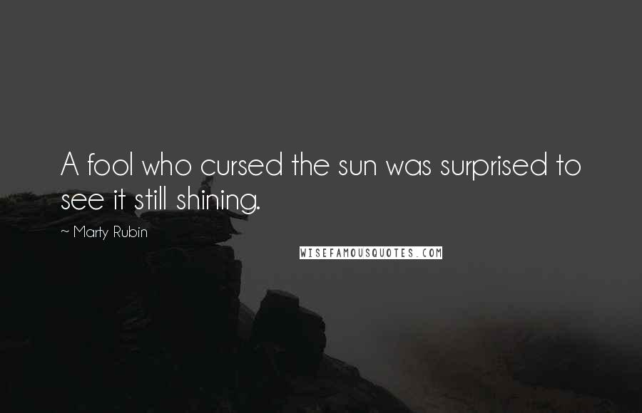 Marty Rubin Quotes: A fool who cursed the sun was surprised to see it still shining.