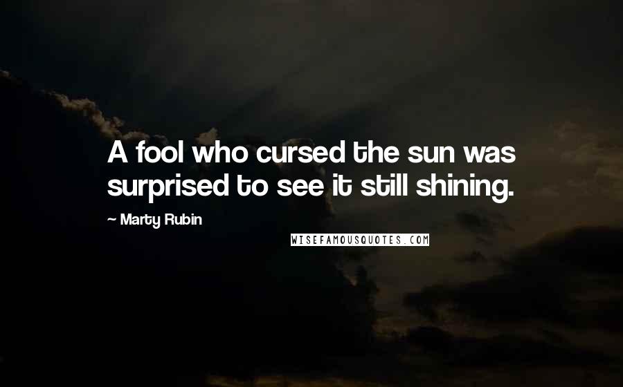 Marty Rubin Quotes: A fool who cursed the sun was surprised to see it still shining.