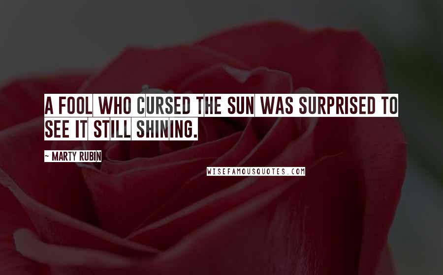 Marty Rubin Quotes: A fool who cursed the sun was surprised to see it still shining.