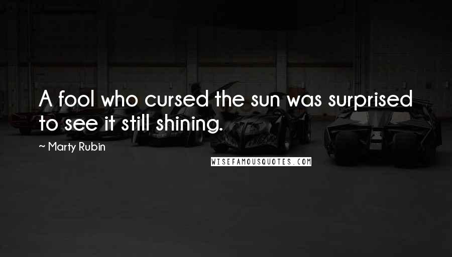 Marty Rubin Quotes: A fool who cursed the sun was surprised to see it still shining.