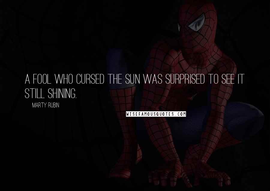 Marty Rubin Quotes: A fool who cursed the sun was surprised to see it still shining.