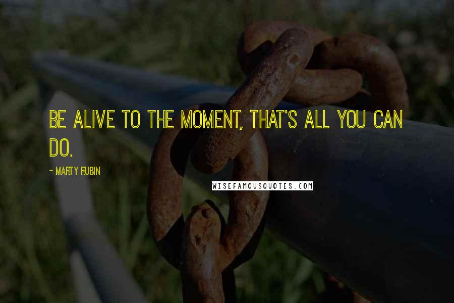 Marty Rubin Quotes: Be alive to the moment, that's all you can do.