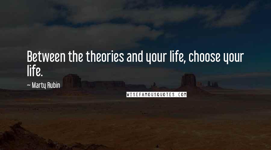 Marty Rubin Quotes: Between the theories and your life, choose your life.