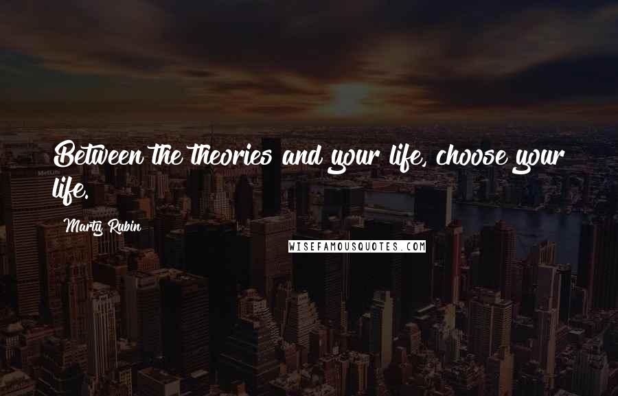 Marty Rubin Quotes: Between the theories and your life, choose your life.