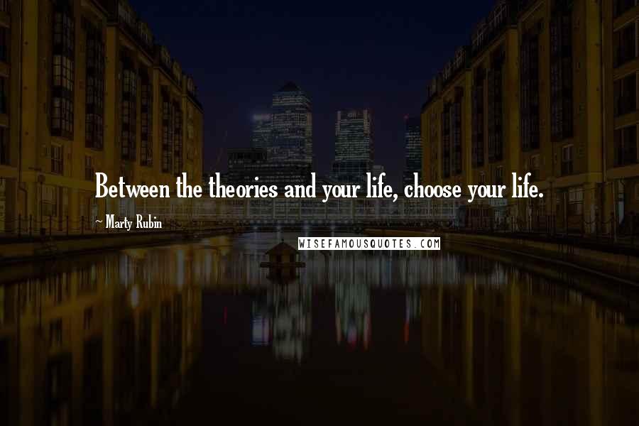 Marty Rubin Quotes: Between the theories and your life, choose your life.