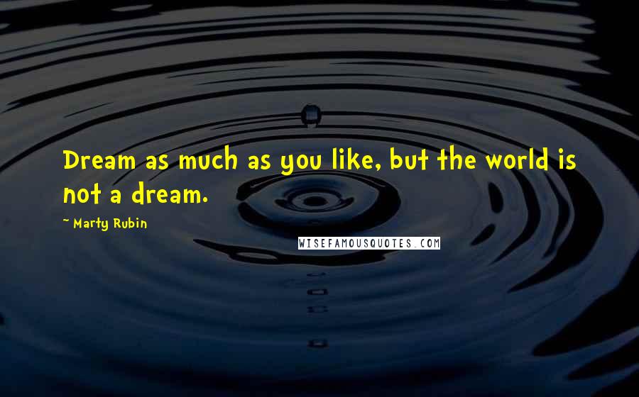 Marty Rubin Quotes: Dream as much as you like, but the world is not a dream.