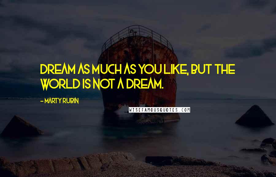 Marty Rubin Quotes: Dream as much as you like, but the world is not a dream.