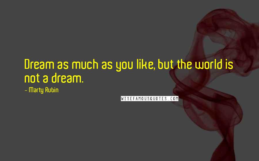 Marty Rubin Quotes: Dream as much as you like, but the world is not a dream.