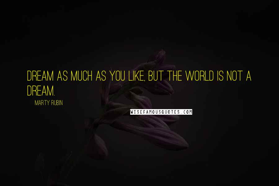 Marty Rubin Quotes: Dream as much as you like, but the world is not a dream.