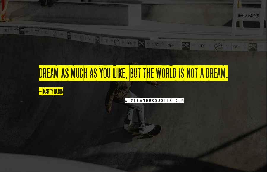 Marty Rubin Quotes: Dream as much as you like, but the world is not a dream.