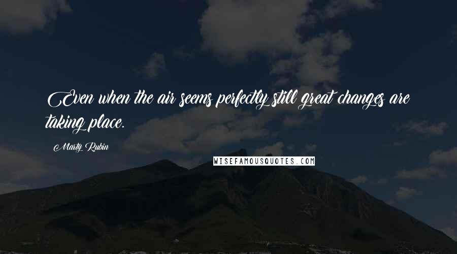 Marty Rubin Quotes: Even when the air seems perfectly still great changes are taking place.
