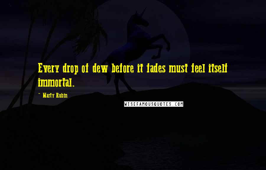Marty Rubin Quotes: Every drop of dew before it fades must feel itself immortal.