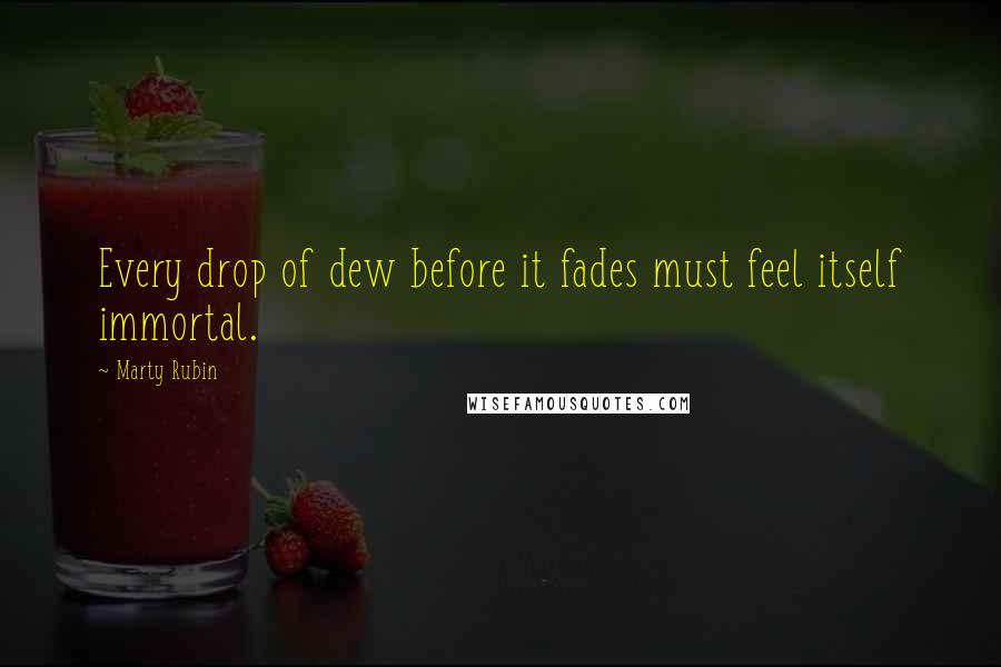 Marty Rubin Quotes: Every drop of dew before it fades must feel itself immortal.
