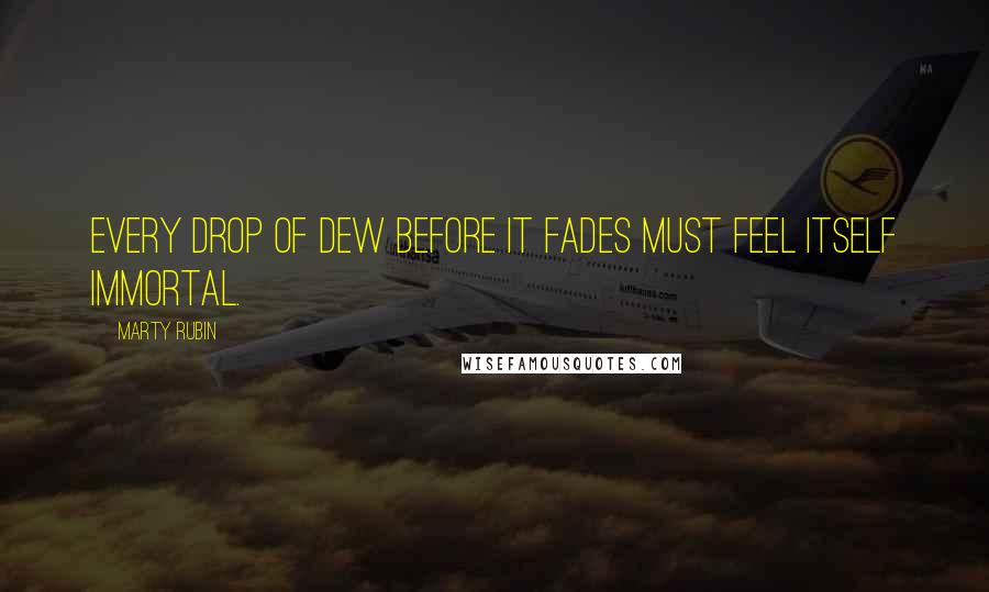 Marty Rubin Quotes: Every drop of dew before it fades must feel itself immortal.