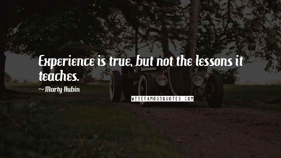 Marty Rubin Quotes: Experience is true, but not the lessons it teaches.