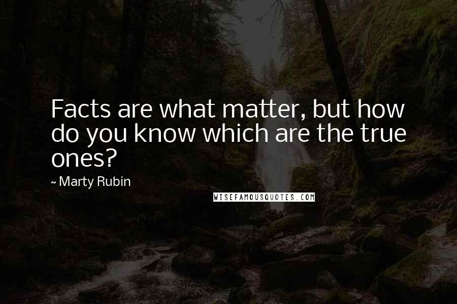 Marty Rubin Quotes: Facts are what matter, but how do you know which are the true ones?