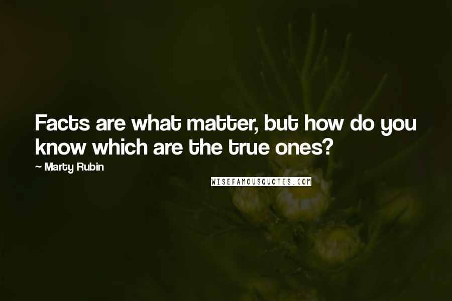 Marty Rubin Quotes: Facts are what matter, but how do you know which are the true ones?