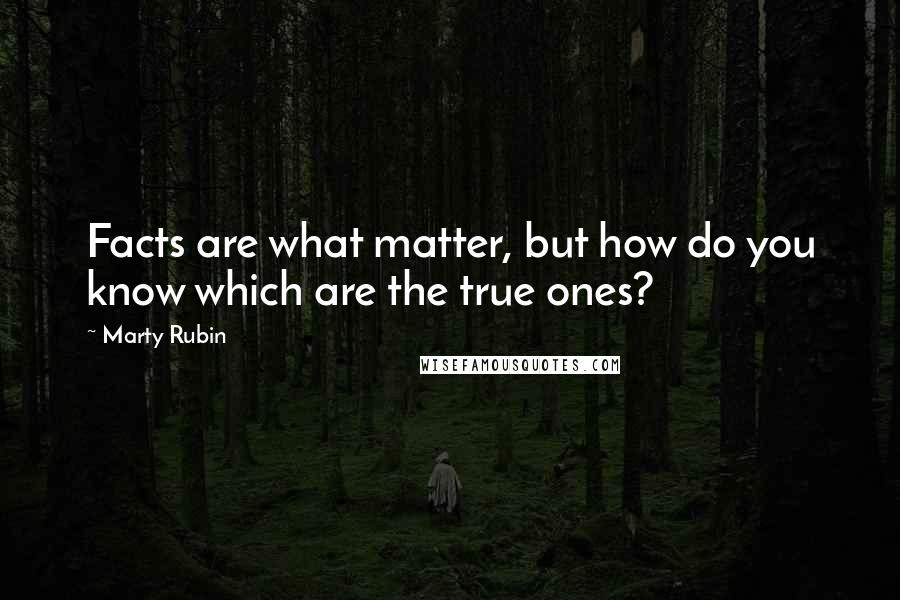 Marty Rubin Quotes: Facts are what matter, but how do you know which are the true ones?