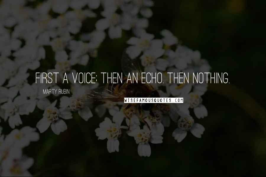 Marty Rubin Quotes: First a voice; then an echo. Then nothing.