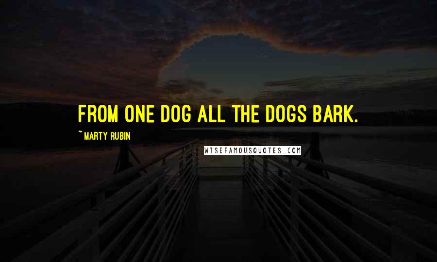 Marty Rubin Quotes: From one dog all the dogs bark.